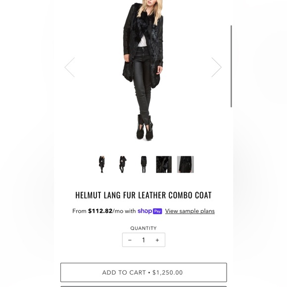 Helmut Lang leather fur coat, P - Picture 3 of 11